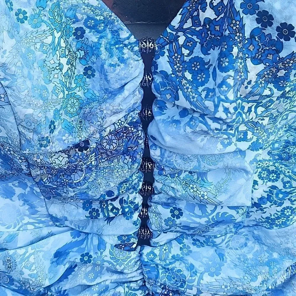 Blue paisley bathing suit